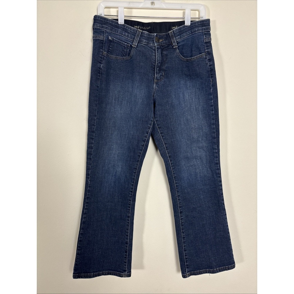 Lee Sinfully Soft Jeans Boot Cut Women's Size 7 Blue Dark Wash Denim 353293J